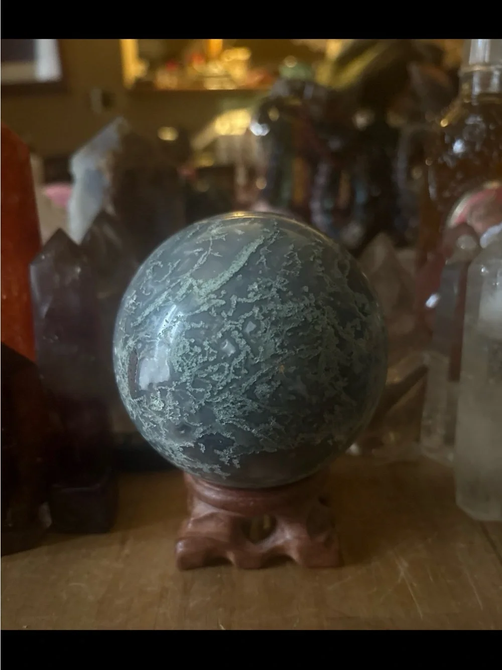 Moss Agate Sphere HQ Madagascar